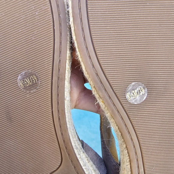 NWOT Lucky Brand Gadine Espadrillles Straps Sandals genuine leather brown Sz 8.5 - Picture 9 of 13